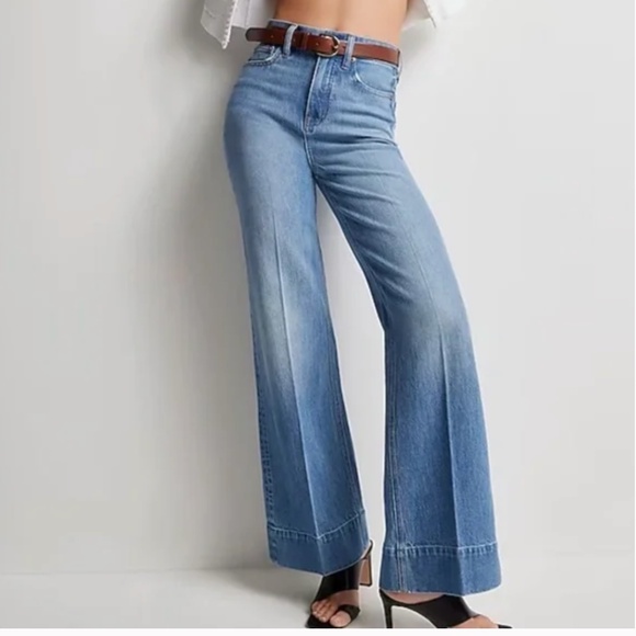 J. Crew Denim - J. Crew Denim Trouser in Chambray Blue Wash Wide Leg Jeans Size 28